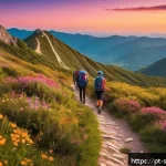 Home 22 선셋포인트 산 속에서의 일몰 - A serene mountain trail leading to a scenic Sunset Point, featuring a well-marked path winding gentl...