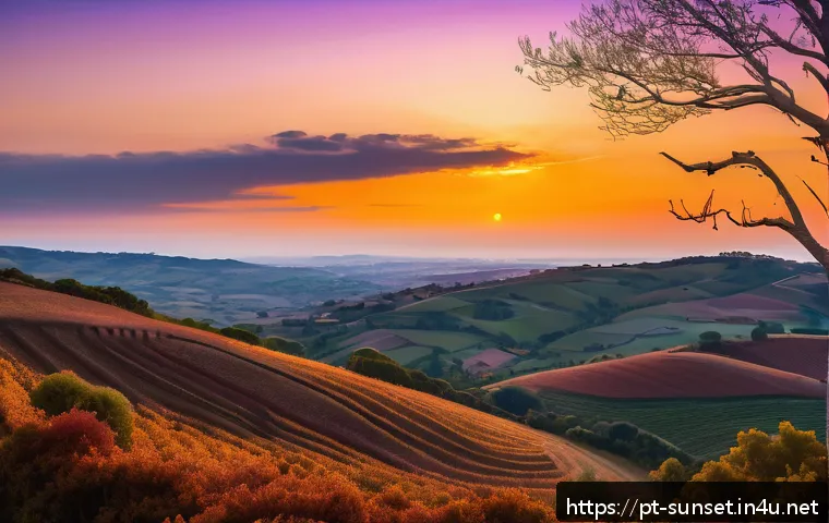 선셋포인트 언덕에서의 일몰 - A breathtaking sunset view from a high vantage point at a scenic lookout called Sunset Point, featur...